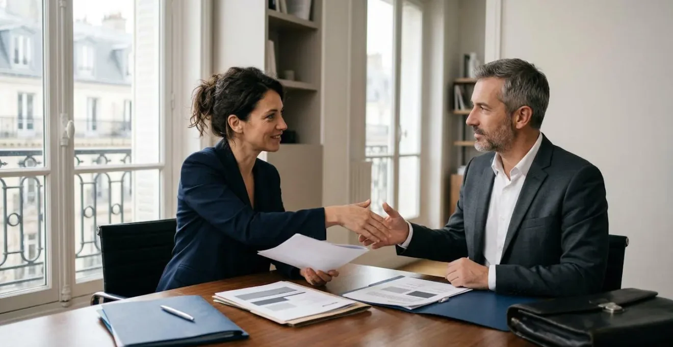 Négociation professionnelle d'un bail commercial dans un bureau moderne en France