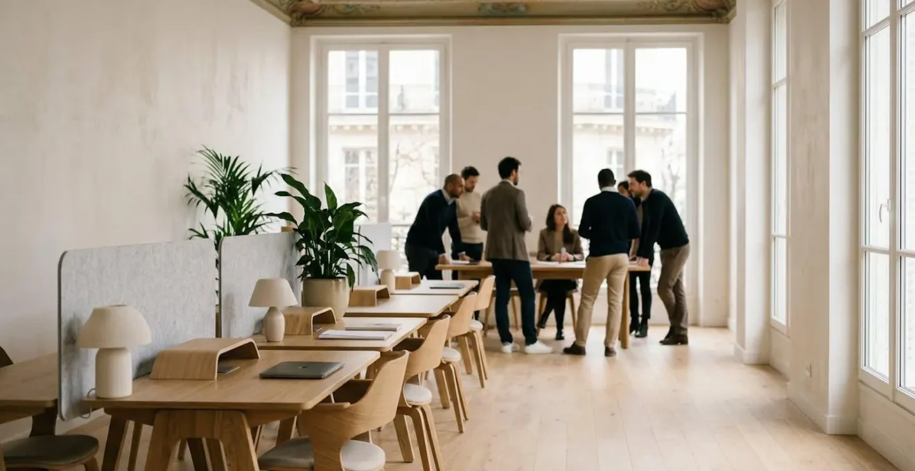 Espace de bureau professionnel moderne en France favorisant l'attraction des talents