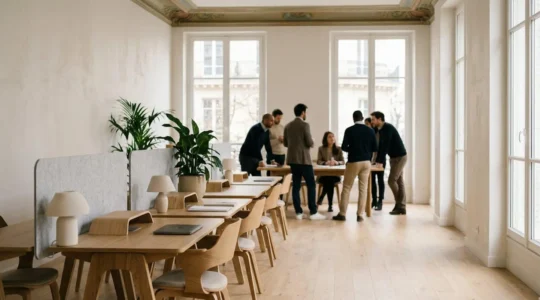 Espace de bureau professionnel moderne en France favorisant l'attraction des talents