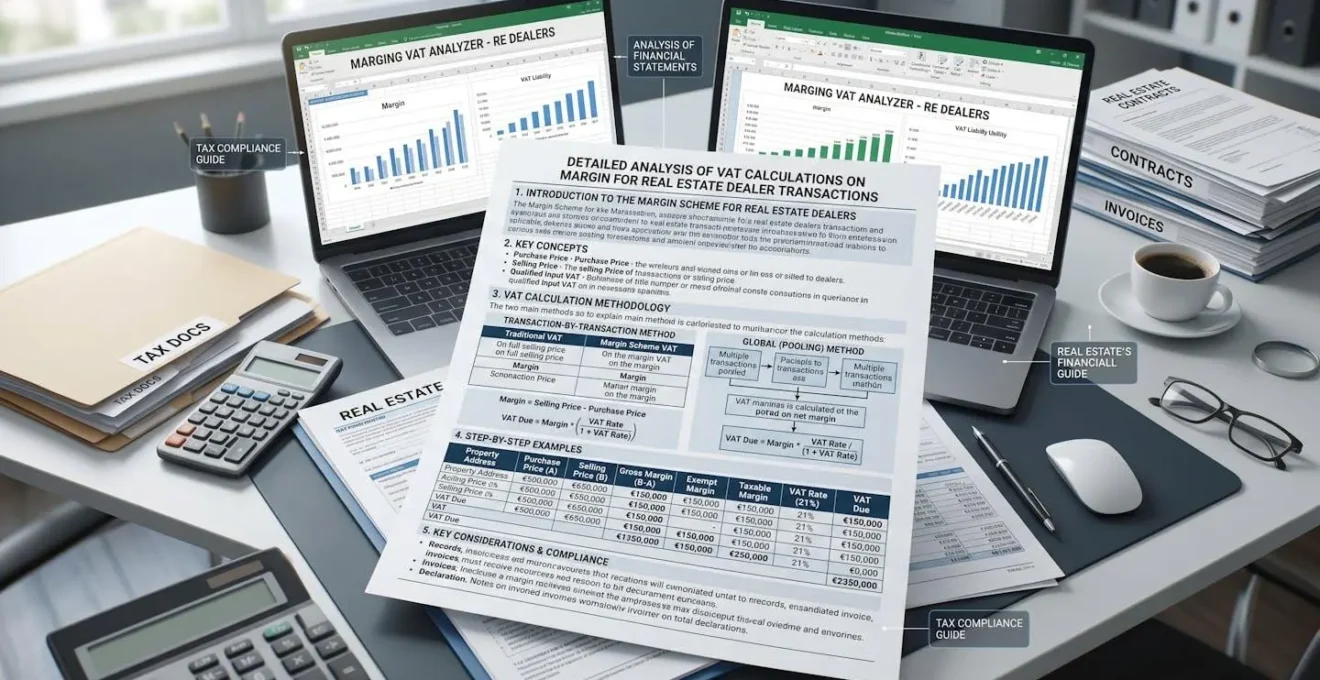 Analyse détaillée des calculs de TVA sur marge pour opération de marchand de biens avec documents fiscaux