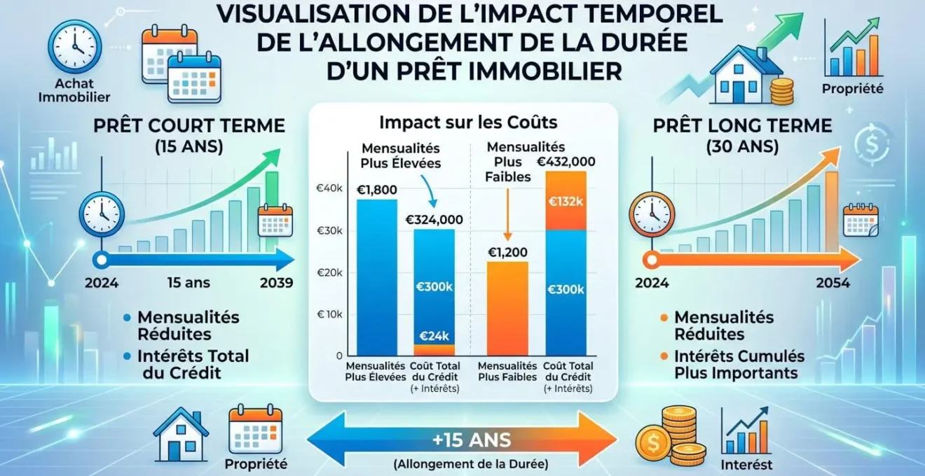 Visualisation de l'impact temporel de l'allongement de la duree d'un pret immobilier