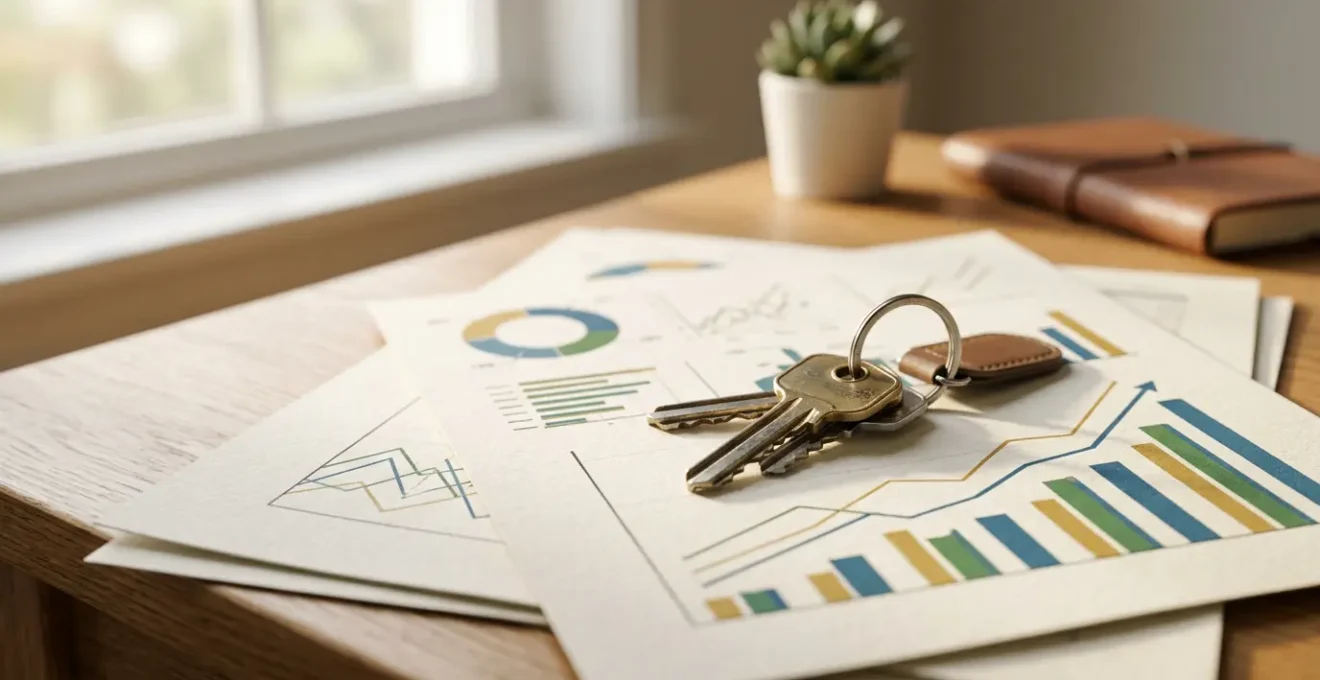 Composition éditoriale évoquant l'investissement immobilier locatif rentable en France