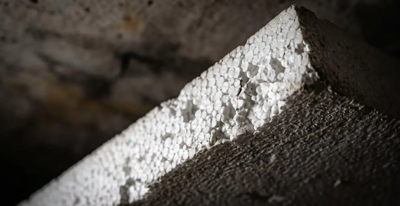 Installation de panneaux isolants sous un plancher dans un vide sanitaire