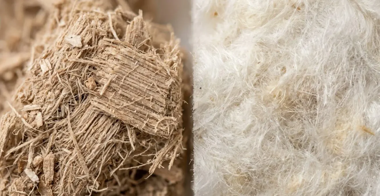 Comparaison texturale entre fibre de bois et laine de verre pour isolation thermique