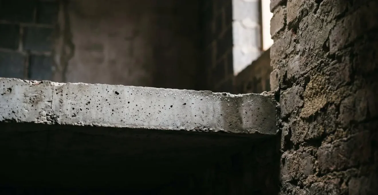 Visualisation d'une jonction dalle béton et mur extérieur montrant la zone de pont thermique