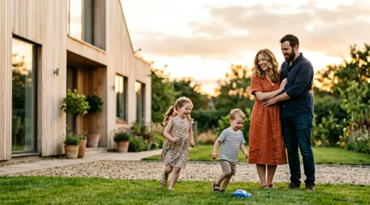 Couple protégeant leur famille avec une assurance emprunteur pour leur prêt immobilier