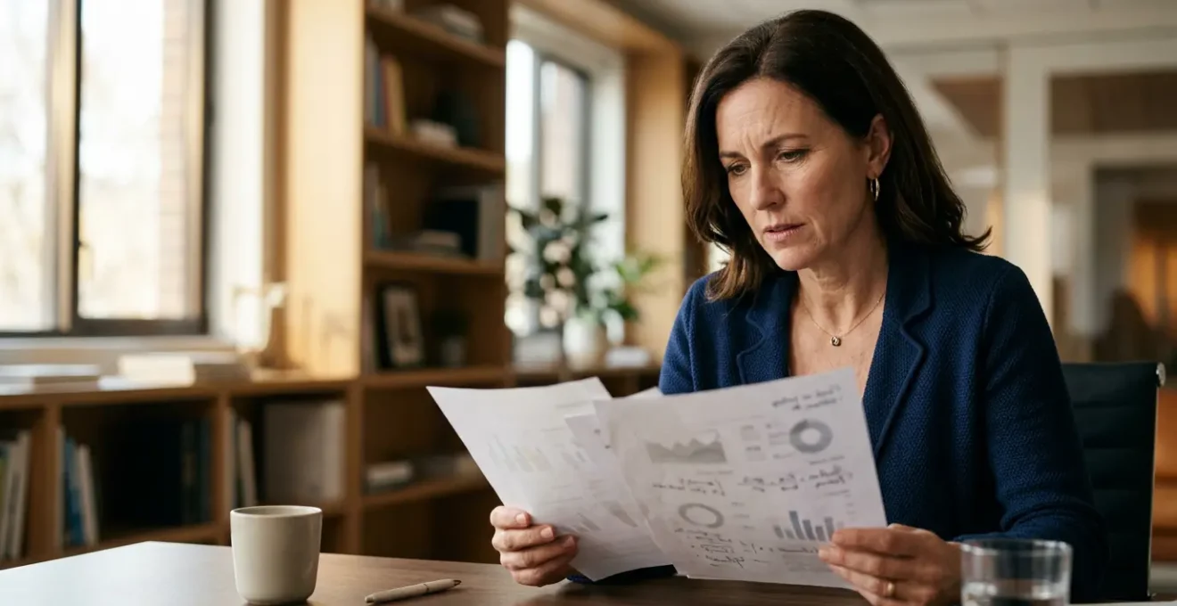 Professionnel indépendant consultant des documents de protection financière dans un bureau lumineux